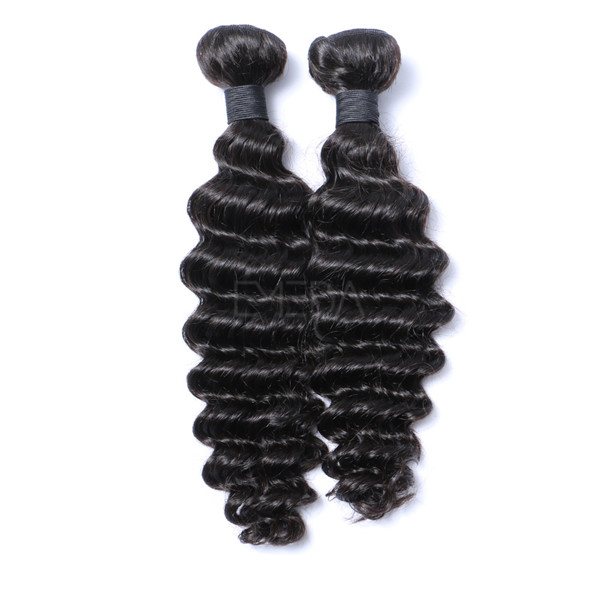 Brazilian Human Hair Bundles Natural Black Deep Wave Large Stock Hair Weaves  LM046